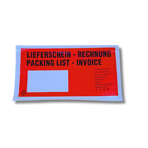 Lieferscheintaschen DIN Lang 1000 Stck. rot