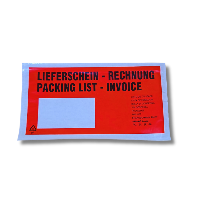 Lieferscheintaschen DIN Lang 1000 Stck. rot