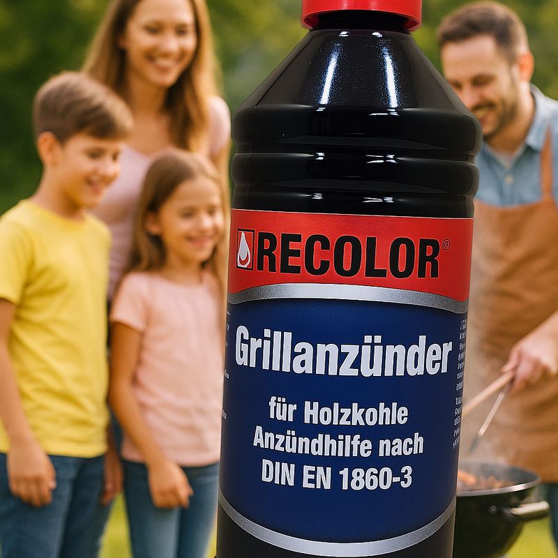 RECOLOR Grillanzünder 1L – Anzündhilfe für Holzkohle DIN EN 1860-3