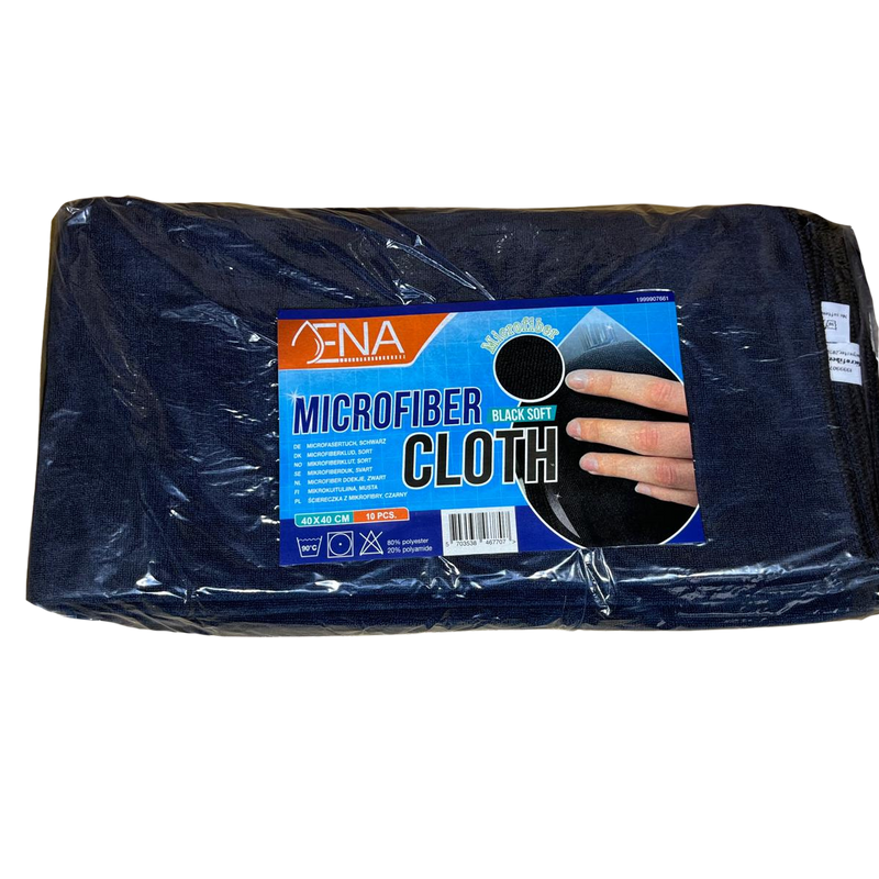 10 x Mikrofasertücher SCHWARZ 40 x 40cm Profiqualität SOFT Gastro Microfasertuch