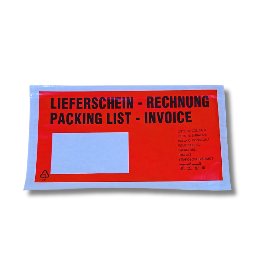 Lieferscheintaschen DIN Lang 1000 Stck. rot