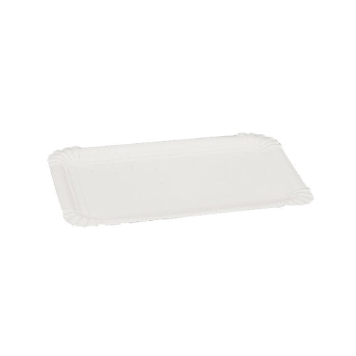 Pappteller Eckig, 13x20 cm, Weiß   | Packung (250 Stück)