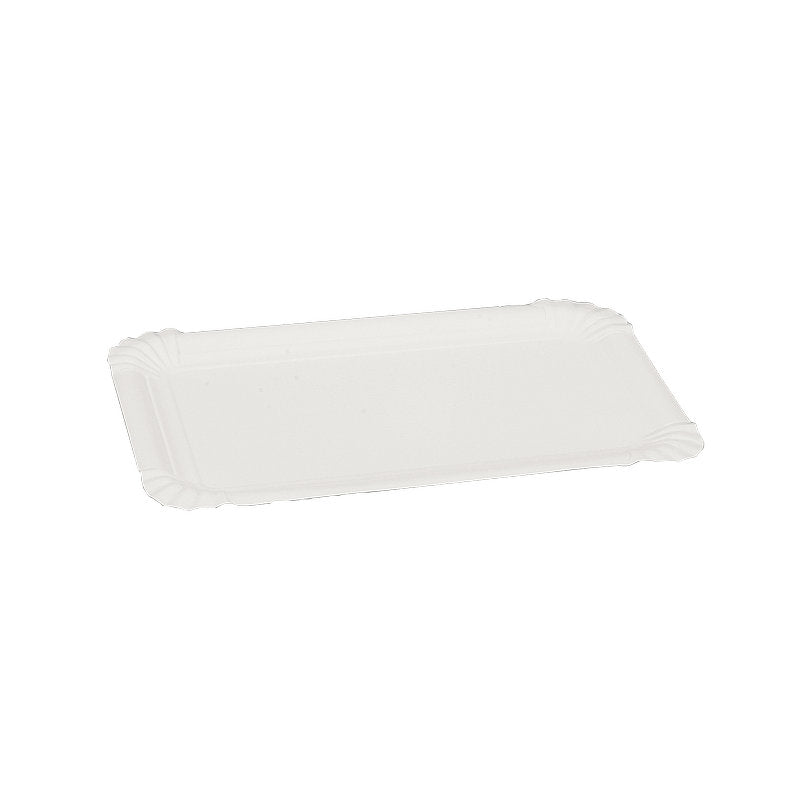 Pappteller Eckig, 13x20 cm, Weiß   | Packung (250 Stück)