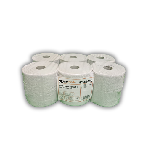 Handtuchrolle 6x Universal recyclingweiß, 20 cm, 2-lagig
