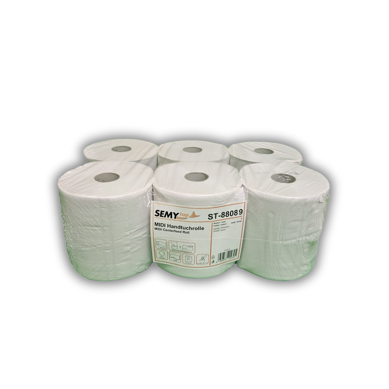 Handtuchrolle 6x Universal recyclingweiß, 20 cm, 2-lagig